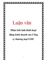 Luận văn: Phân tích tình hình hoạt động kinh doanh của Công ty thương mại GMC docx