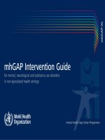 mhGAP Intervention Guide for mental, neurological and substance use disorders in non-specialized health settings pdf
