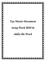 Tạo Master Document trong Word 2010 từ nhiều file Word pptx