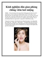 Kinh nghiệm dân gian phòng chống viêm loét miệng docx