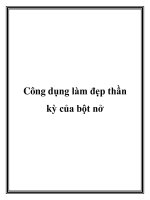 Công dụng làm đẹp thần kỳ của bột nở ppt