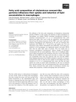 Báo cáo khoa học: Fatty acid composition of chylomicron remnant-like particles inﬂuences their uptake and induction of lipid accumulation in macrophages pot