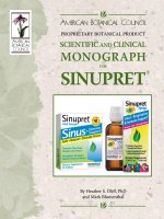 PROPRIETARY BOTANICAL PRODUCT SCIENTIFIC AND CLINICAL MONOGRAPH FOR SINUPRET ppt