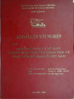 quy chế pháp lý về giấy chứng nhận xuất xứ hàng hoá và thực tiễn áp dụng ở việt nam