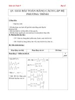 giáo án môn toán lớp 9 - chương 3, bài 5 giải bài toán bằng cách lập hệ phương trình