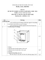 đáp án đề thi lý thuyết-lắp đặt thiết bị cơ khí-mã đề thi lđtbck – th (11)