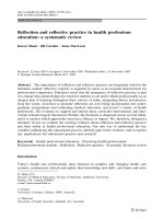 Reﬂection and reﬂective practice in health professions education: a systematic review pot