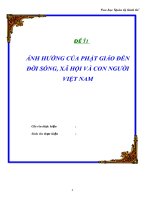 đề tài ảnh hưởng của phật giáo đến đời sống, xã hội và con người việt nam