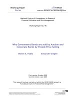 Why Government Bonds are sold by Auction and Corporate Bonds by Posted-Price Selling pot