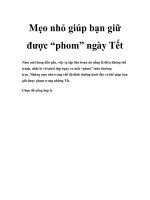 Mẹo nhỏ giúp bạn giữ được “phom” ngày Tết docx