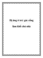 Dị ứng ở trẻ: gác cổng làm khổ chủ nhà pptx