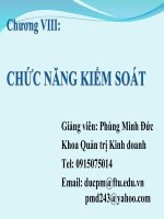 bài giảng quản trị học ( phùng minh đức) - chương 8 chức năng kiểm soát