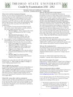 THE OHIO STATE UNIVERSITY Credit by Examination 2011 - 2012 pot