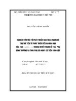 Nghiên cứu yếu tố phát triển rau thai (PlGF) và thụ thể yếu tố phát triển tế bào nội mạc hòa tan (sflt 1) trong huyết thanh ở thai phụ bình thường và thai phụ có nguy cơ tiền sản giật