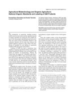 Agricultural Biotechnology and Organic Agriculture: National Organic Standards and Labeling of GM Products pot