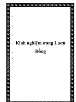 Kinh nghiệm ương Lươn Đồng pptx