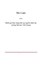 Đề tài: Đánh giá thực trạng đào tạo nguồn nhân lực trường Đại học Tiền Giang doc