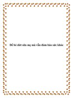 Để bé dứt sữa mẹ mà vẫn đảm bảo sức khỏe pptx