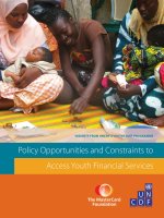 Policy Opportunities and Constraints to Access Youth Financial Services ppt