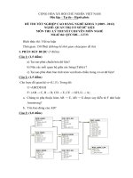 đáp án và đề thi lí thuyết tốt nghiệp khóa 3 - quản trị cơ sở dữ liệu - mã đề thi qtcsdl - lt (33)