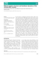 Báo cáo khoa học: Reﬁned solution structure and backbone dynamics of the archaeal MC1 protein ppt