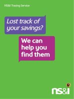 NS&I Tracing Service Lost track of your savings? We can help you find them pptx