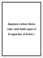 Japanese cotton cheese cake, món bánh ngon ơi là ngon,hay ơi là hay! doc