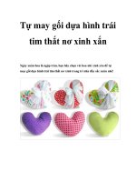 Tự may gối dựa hình trái tim thắt nơ xinh xắn pot