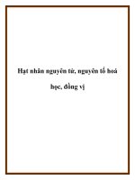 Hạt nhân nguyên tử, nguyên tố hoá học, đồng vị pptx