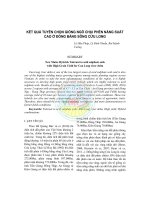 Kết quả tuyển chọn giống ngô chịu phèn năng suất cao ở Đồng bằng sông Cửu Long ppt