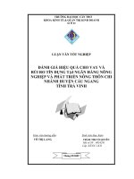 Đề Tài: Phân tích hiệu quả cho vay và rủi ro TD tại NHNo-PTNT chi nhánh Cầu Ngang- Trà Vinh pot