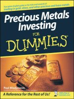 Precious metals investing for dummies