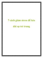 7 cách giảm stress để kéo dài sự trẻ trung ppt