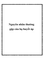 Nguyên nhân thường gặp của hạ huyết áp pdf