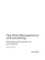 The Risk Management of Everything Rethinking the politics of uncertainty docx