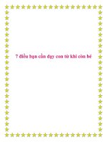 7 điều bạn cần dạy con từ khi còn bé. pptx
