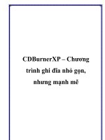 CDBurnerXP – Chương trình ghi đĩa nhỏ gọn, nhưng mạnh mẽ pdf