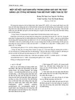 Một số kết quả ban đầu trong đánh giá giá trị Test sàng lọc ở phụ nữ mang thai để phát hiện thai dị tật ppt