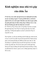 Kinh nghiệm mua nhà trả góp của châu Âu doc