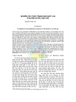 Nghiên cứu thực trạng sản xuất lúa ở huyện Cờ Đỏ, Cần Thơ pptx