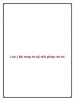 Lưu ý khi trang trí nội thất phòng cho trẻ pot