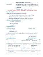 Giáo án số 11 - Bài 4: CÁC PHƯƠNG PHÁP VỆ SINH VÀ THIẾT BỊ LAU CHÙI doc