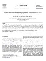sol–gel synthesis and morphological control of nanocrystalline tio2 via urea treatment