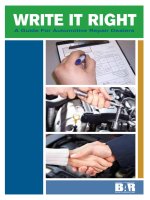 WRITE IT RIGHT A GUIDE FOR AUTOMOTIVE REPAIR DEALERS doc