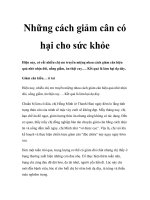 Những cách giảm cân có hại cho sức khỏe potx