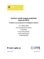 Carbon credit supply potential beyond 2012: A bottom-up assessment of mitigation options docx