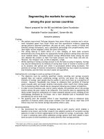 Segmenting the markets for savings among the poor across countries potx