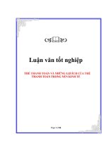 Luận văn tốt nghiệp: THẺ THANH TOÁN VÀ NHỮNG LỢI ÍCH CỦA THẺ THANH TOÁN TRONG NỀN KINH TẾ docx