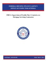 FHFA''''S SUPERVISION OF FREDDIE MAC''''S CONTROLS OVER MORTGAGE SERVICING CONTRACTORS pptx