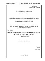 Hoàn thiện công nghệ sản xuất phân bón hữu cơ từ phế thải cà phê ppt